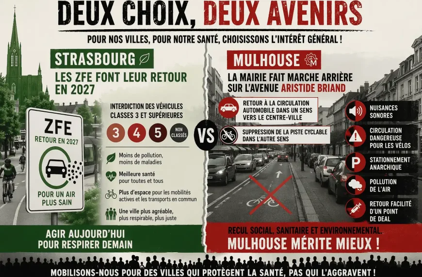 Avenue Aristide Briand à Mulhouse : le retour de la voiture, la fin de la piste cyclable